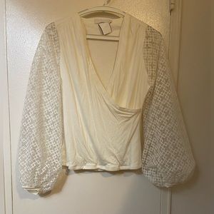 Anne Fountaine White balloon sleeve top sz 40‎ US M 6/8